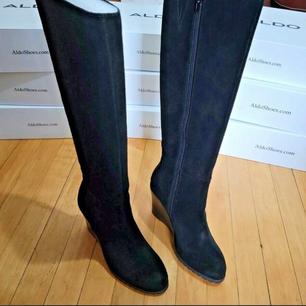 Aldo Elfi in all Black  Knee High Boots